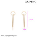 94523 Wholesale plain fancy women jewelry high quality simple design gold plated drop earrings